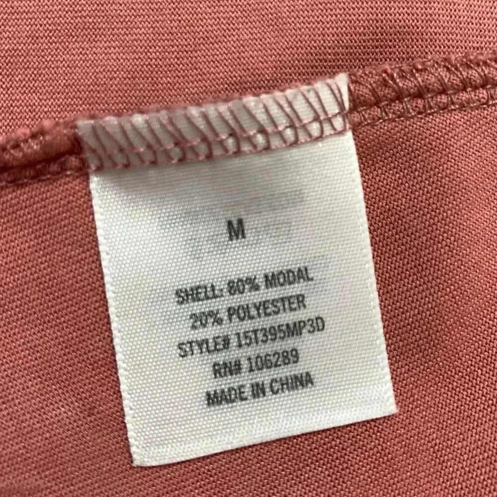 Mi ami Francescas Asymmetrical Embroidered Open Cardigan Tunic Sweater  M Rose